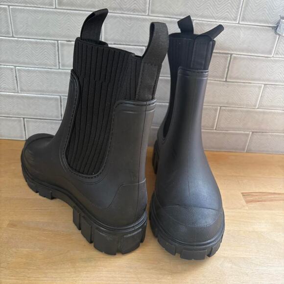 Black ankle boots | Goulashes | rain Boots | grunge emo goth - Picture 6 of 7